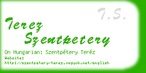 terez szentpetery business card